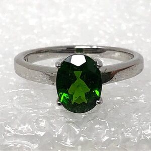 Green Chrome Diopside Ring Size 6 Sterling Silver